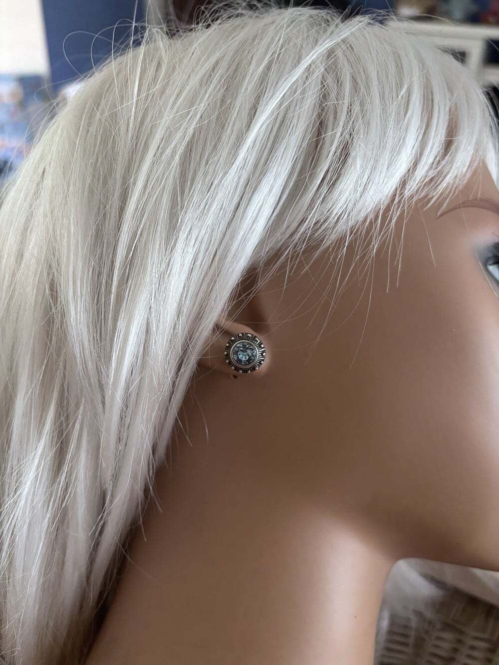 Brighton Twinkle Mini Post Earrings Style J20496 Blue Crystal Center - Picture 6 of 6